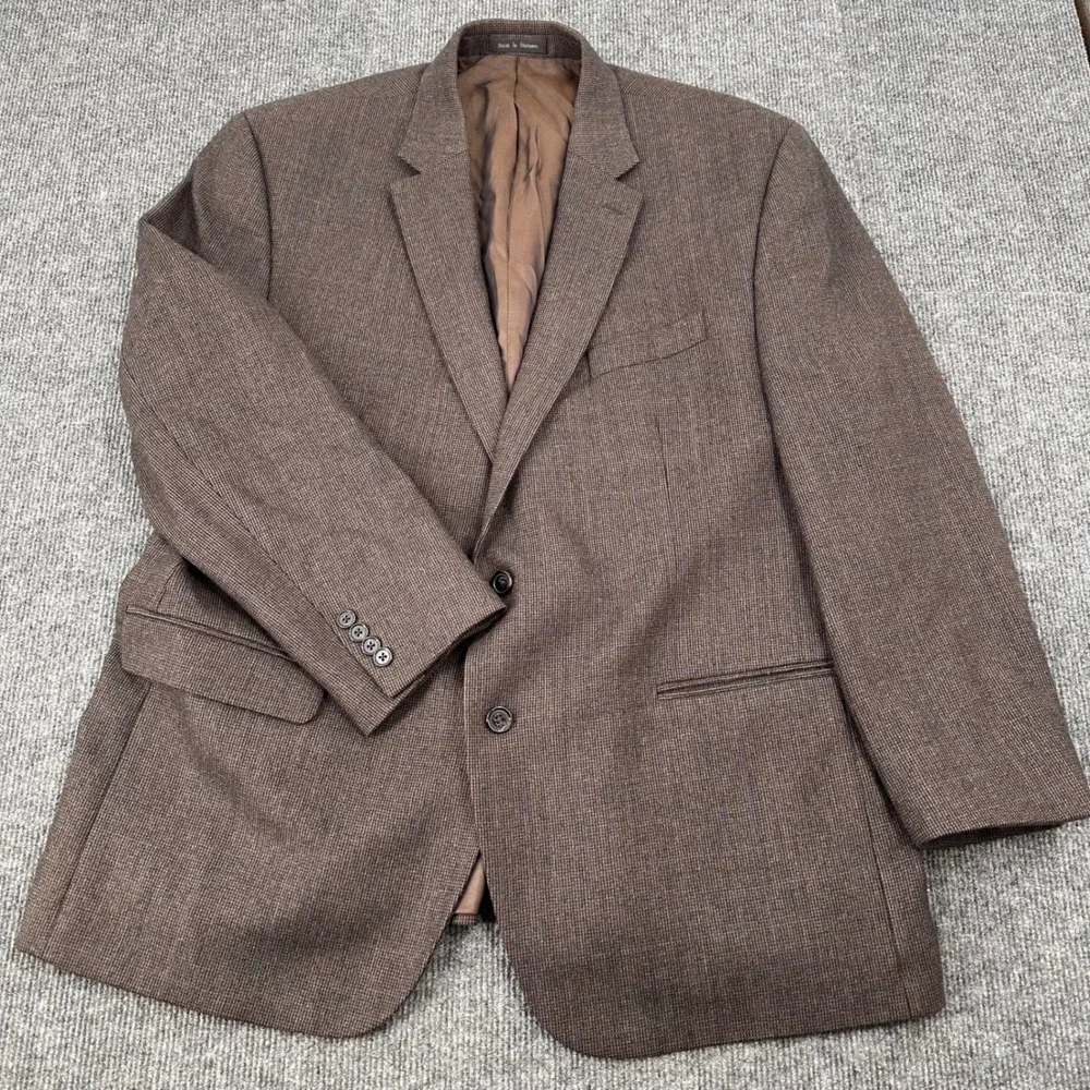 Lauren Ralph Lauren Blazer Mens 44R Plaid Brown Modern Business